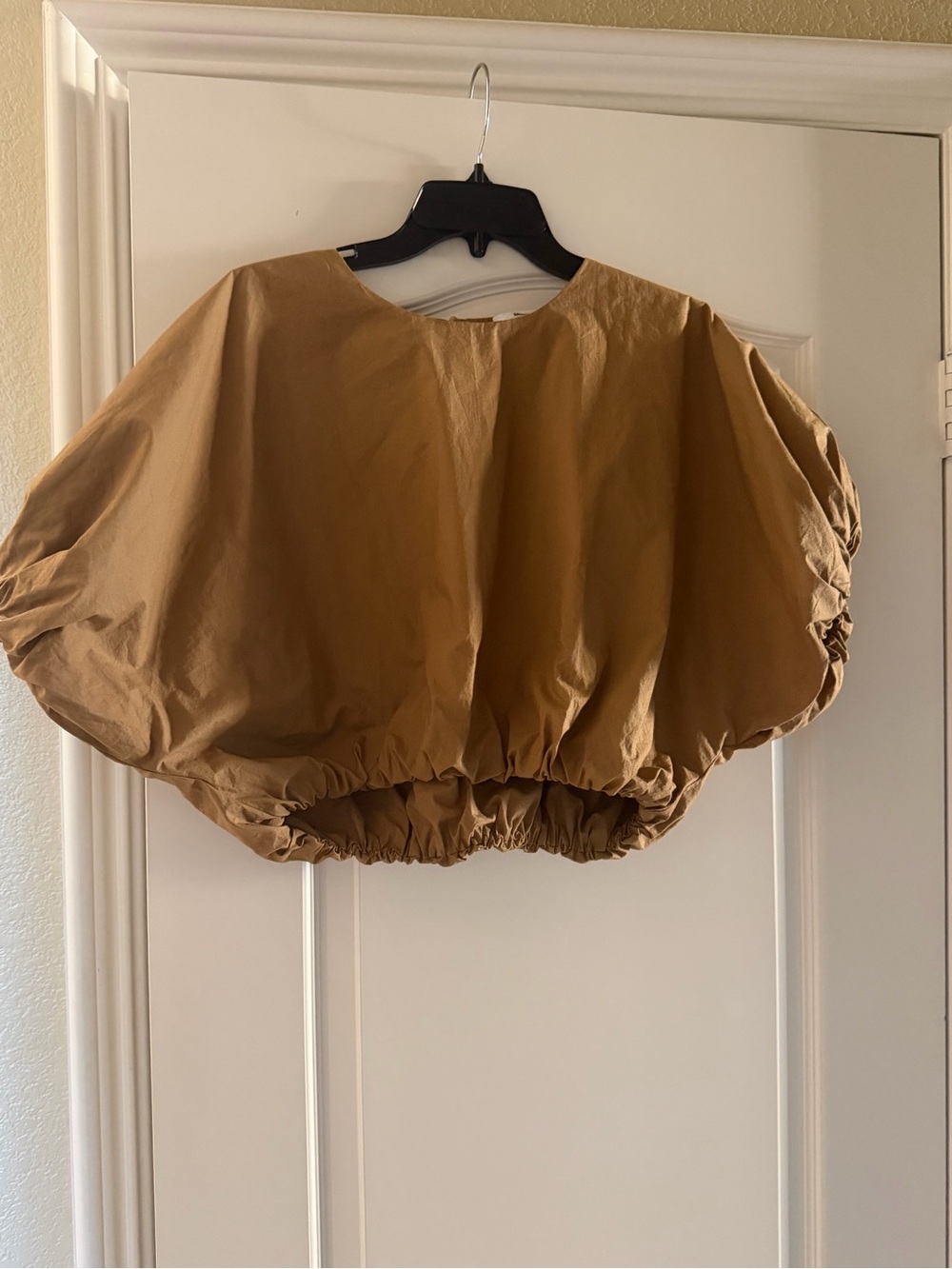 Mikoh Cropped Balloon Tunic in Camel Tan